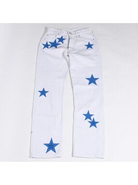 Chrome Hearts Star Patch Denim Pants Jeans 26 20 925 Sterling Silver Cross Ball